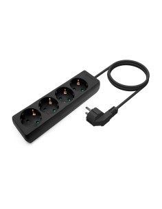 AISENS Base Multiple 4 Tomas Sin Interruptor Con Cable 3x1.5mm2, Negro, 1.4m 2