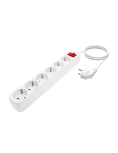 AISENS Base Multiple 6 Tomas Con Interruptor Con Cable 3x1.5mm2, Blanco, 1.4m 2