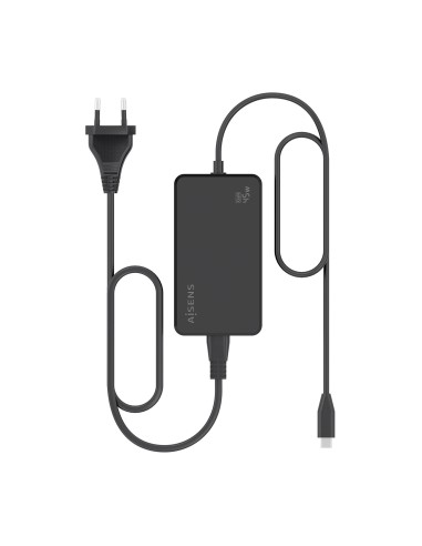AISENS Cargador De Sobremesa GaN 45W PD3.0 1xUSB-C 1.8m, Negro