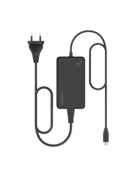 AISENS Cargador De Sobremesa GaN 45W PD3.0 1xUSB-C 1.8m, Negro