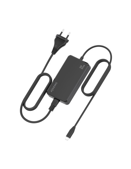AISENS Cargador De Sobremesa GaN 65W PD3.0 1xUSB-C 1.8m, Negro