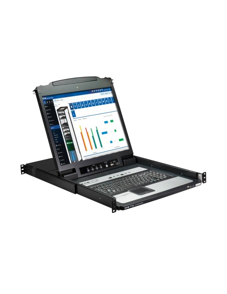 Eaton B020-U16-19-K KVM de Consola NetDirector de 16 puertos 1U para instalar en rack, con LCD de 19 pulgadas + 8 cables