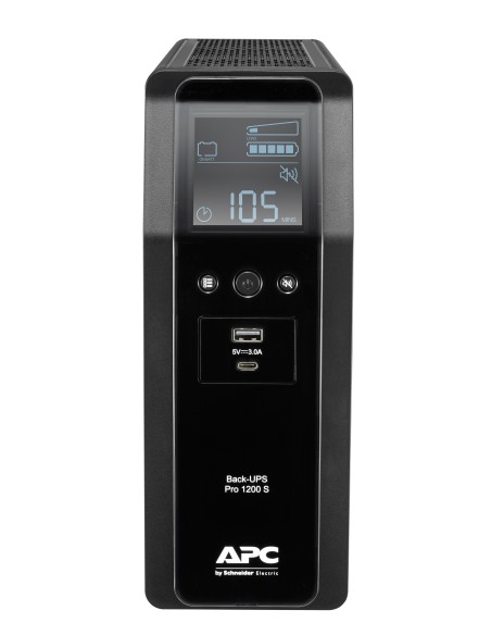 APC BACK UPS PRO BR 1200VA sistema de alimentación ininterrumpida (UPS) Línea interactiva 1,2 kVA 720 W 8 salidas AC