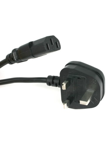 StarTech.com Cable de 1m (3 pies) de Alimentación de Ordenador para el Reino Unido UK, BS1363 a C13, 18AWG, 10A 250V, Cable