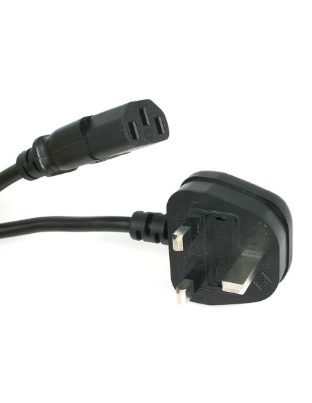 StarTech.com Cable de 1m (3 pies) de Alimentación de Ordenador para el Reino Unido UK, BS1363 a C13, 18AWG, 10A 250V, Cable