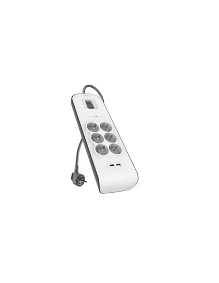 Belkin BSV604vf2M Blanco 6 salidas AC 2 m