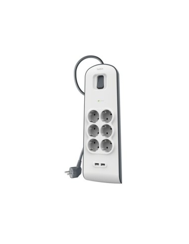 Belkin BSV604VF2M-V2 limitador de tensión Gris, Blanco 6 salidas AC