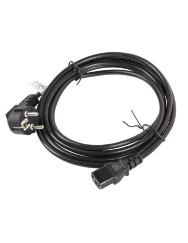Lanberg CA-C13C-11CC-0030-BK cable de transmisión Negro 3 m C13 acoplador CEE7 7