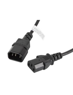 Lanberg CA-C13E-10CC-0018-BK cable de transmisión Negro 1,8 m C13 acoplador C14 acoplador