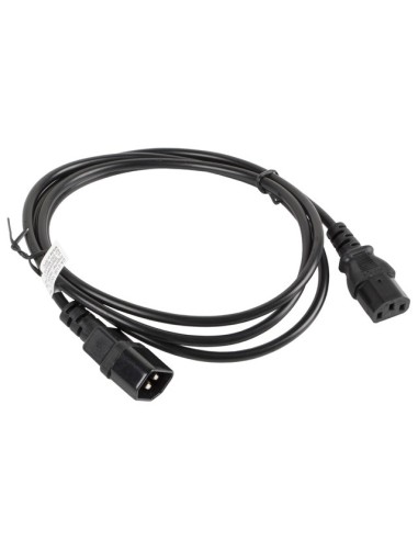 Lanberg CA-C13E-10CC-0018-BK cable de transmisión Negro 1,8 m C13 acoplador C14 acoplador
