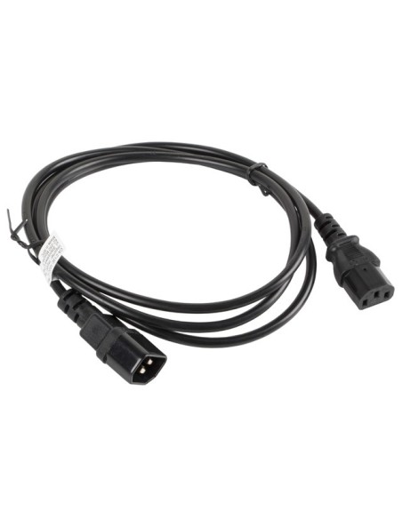 Lanberg CA-C13E-10CC-0018-BK cable de transmisión Negro 1,8 m C13 acoplador C14 acoplador