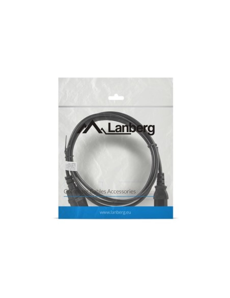 Lanberg CA-C13E-10CC-0018-BK cable de transmisión Negro 1,8 m C13 acoplador C14 acoplador