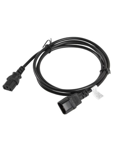 Lanberg CA-C13E-11CC-0018-BK cable de transmisión Negro 1,8 m C13 acoplador C14 acoplador