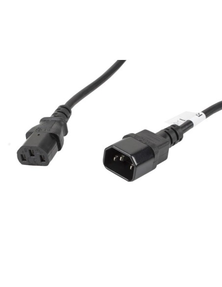 Lanberg CA-C13E-11CC-0050-BK cable de transmisión Negro 5 m C13 acoplador C14 acoplador