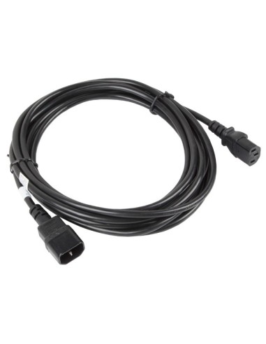 Lanberg CA-C13E-11CC-0050-BK cable de transmisión Negro 5 m C13 acoplador C14 acoplador