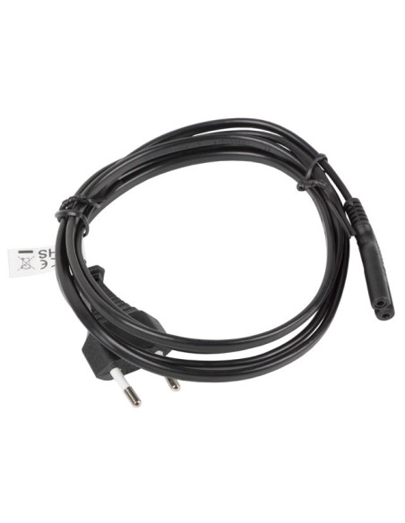 Lanberg CA-C7CA-11CC-0018-BK cable de transmisión Negro 1,8 m C7 acoplador CEE7 16