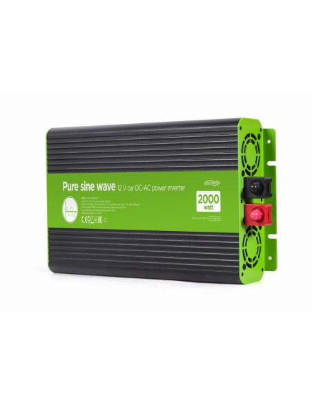 EnerGenie EG-PWC-PS2000-01 adaptador e inversor de corriente Auto 2000 W Negro, Verde