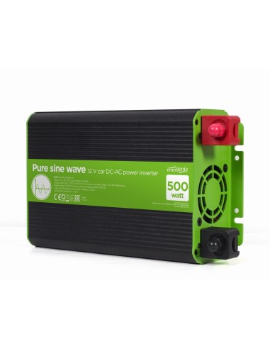 EnerGenie EG-PWC-PS500-01 adaptador e inversor de corriente Auto 500 W Negro, Verde