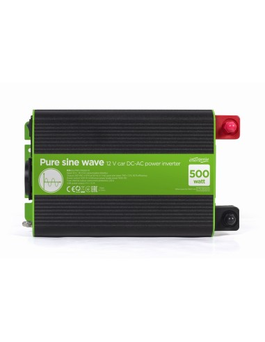 EnerGenie EG-PWC-PS500-01 adaptador e inversor de corriente Auto 500 W Negro, Verde