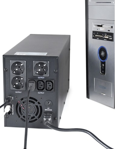 Gembird EG-UPS-036 sistema de alimentación ininterrumpida (UPS) Línea interactiva 3 kVA 1800 W 6 salidas AC