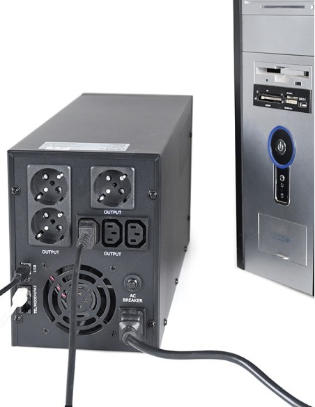 Gembird EG-UPS-036 sistema de alimentación ininterrumpida (UPS) Línea interactiva 3 kVA 1800 W 6 salidas AC