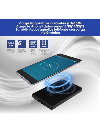 Ewent UltraSlim 5000mAh MagSafe PD 22.5W Power Bank