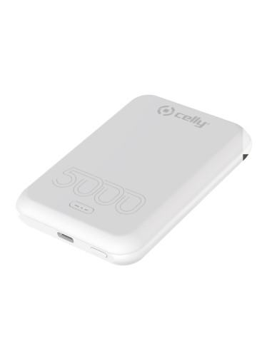 Celly MAGPB5000EVOWH batería externa 5000 mAh Cargador inalámbrico Blanco