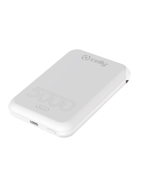 Celly MAGPB5000EVOWH batería externa 5000 mAh Cargador inalámbrico Blanco