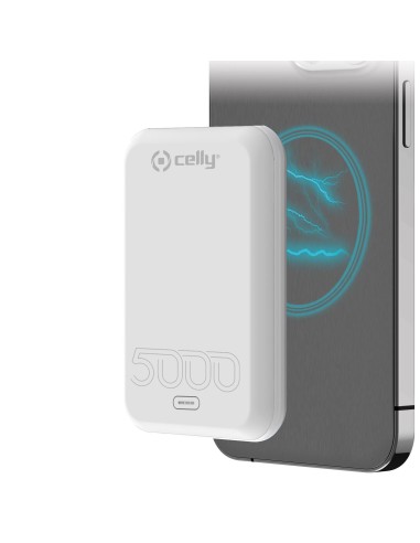 Celly MAGPB5000EVOWH batería externa 5000 mAh Cargador inalámbrico Blanco