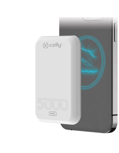 Celly MAGPB5000EVOWH batería externa 5000 mAh Cargador inalámbrico Blanco