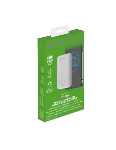 Celly MAGPB5000EVOWH batería externa 5000 mAh Cargador inalámbrico Blanco