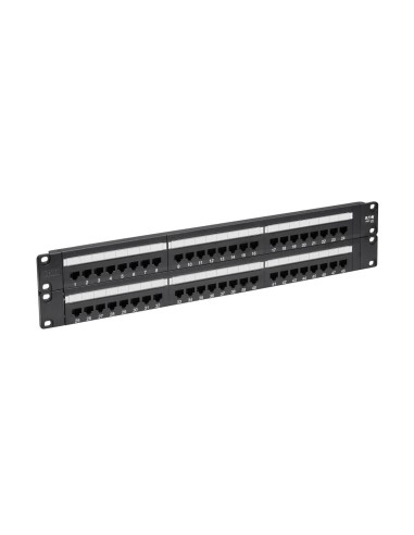Tripp Lite N252-048 Panel de Conexiones Cat5   Cat6 110 de 48 Puertos, para Instalación en 2U de Rack, 568B, Ethernet RJ45