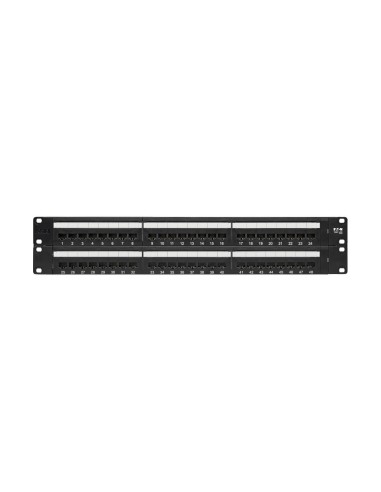 Tripp Lite N252-048 Panel de Conexiones Cat5   Cat6 110 de 48 Puertos, para Instalación en 2U de Rack, 568B, Ethernet RJ45