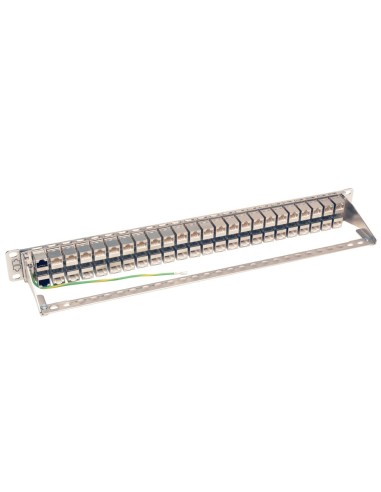 Tripp Lite N254-048-SH-6A Panel de Conexiones de Alimentación Cat6a, Ethernet RJ45, Blindado STP de 48 Puertos para Instalación