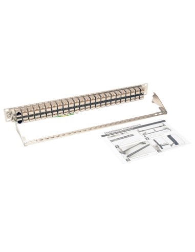 Tripp Lite N254-048-SH-6A Panel de Conexiones de Alimentación Cat6a, Ethernet RJ45, Blindado STP de 48 Puertos para Instalación