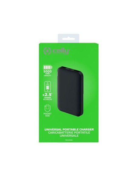 Celly PBE5000 Ión de litio 5000 mAh Negro