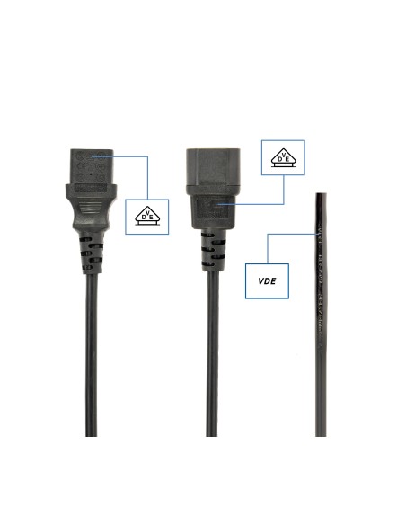Gembird PC-189-VDE cable de transmisión Negro 1,8 m C14 acoplador