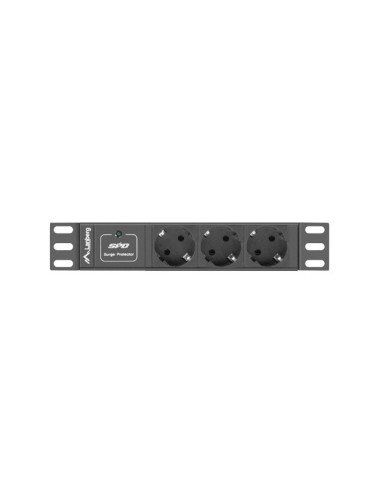 Lanberg PDU-03F-0200-BK unidad de distribución de energía (PDU) 3 salidas AC 1U Negro
