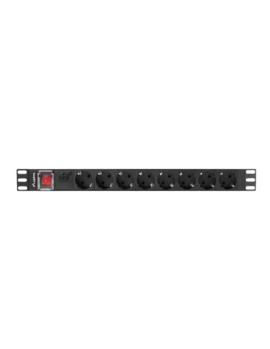 Lanberg PDU-08F-0200-BK unidad de distribución de energía (PDU) 8 salidas AC 1U Negro