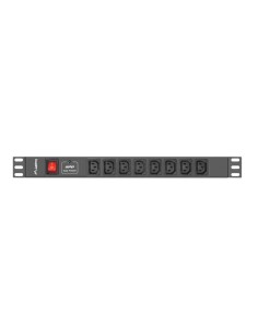 Lanberg PDU-08I-0200-C20-BK unidad de distribución de energía (PDU) 8 salidas AC 1U Negro