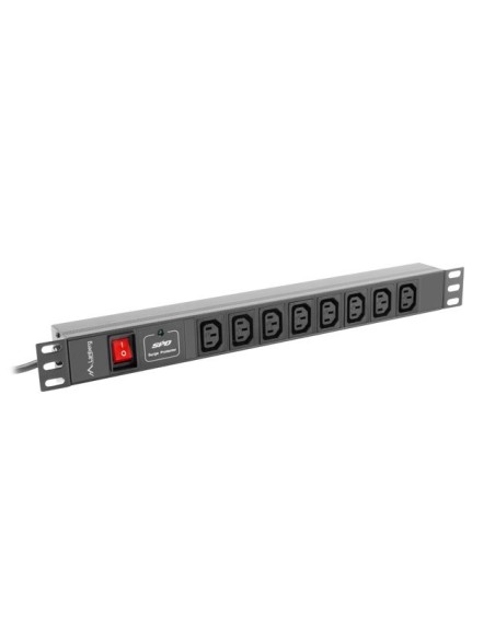 Lanberg PDU-08I-0200-C20-BK unidad de distribución de energía (PDU) 8 salidas AC 1U Negro