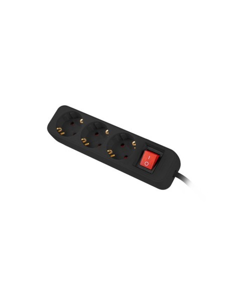 Lanberg PS1-03F-0150-BK base múltiple 1,5 m 3 salidas AC Interior Negro