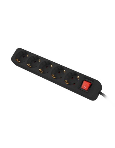 Lanberg PS1-05F-0150-BK base múltiple 1,5 m 5 salidas AC Interior Negro