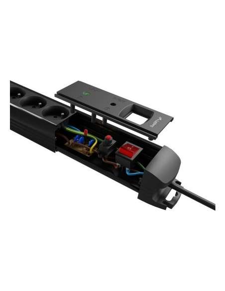 Lanberg SP1-05F-0500-BK base múltiple 5 m 5 salidas AC Interior Negro