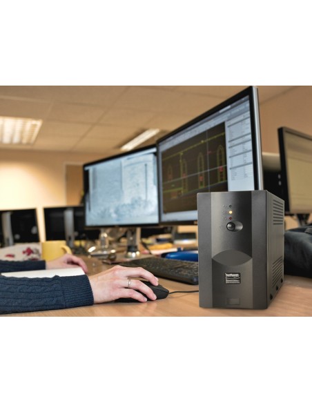 Gembird UPS-PC-652A sistema de alimentación ininterrumpida (UPS) Línea interactiva 0,65 kVA 390 W 3 salidas AC