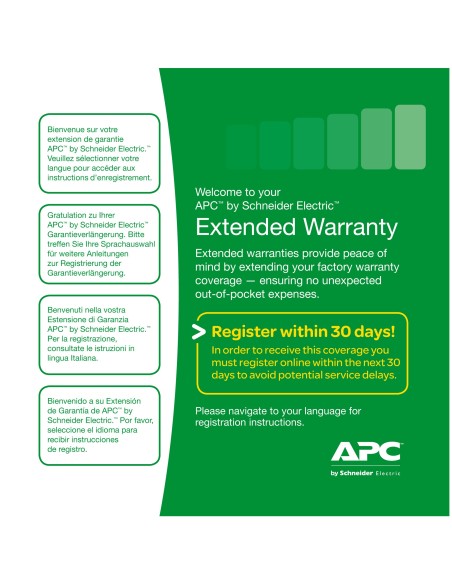 APC WBEXTWAR1YR-AC-03 extensión de la garantía 1 año(s)