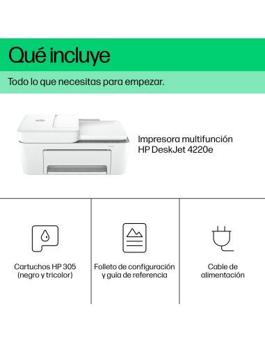 HP DeskJet 4220e Inalámbrico All-in-One Color Impresora, Instant Ink Fotocopiadora, escáner