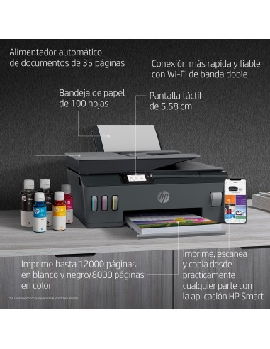 HP Smart Tank Plus 570 Inalámbrico All-in-One Color Impresora, Fotocopiadora, escáner