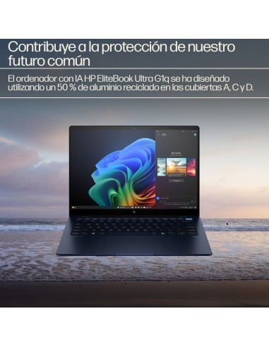HP EliteBook Ultra G1q Copilot+ PC Qualcomm Snapdragon X1E-78-100 Portátil 35,6 cm (14") Pantalla táctil 2.2K 32 GB