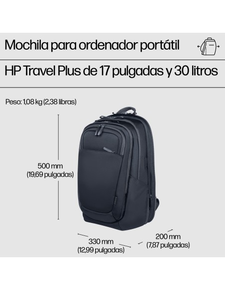 HP Mochila para portátil de 17 pulgadas Travel Plus 30L